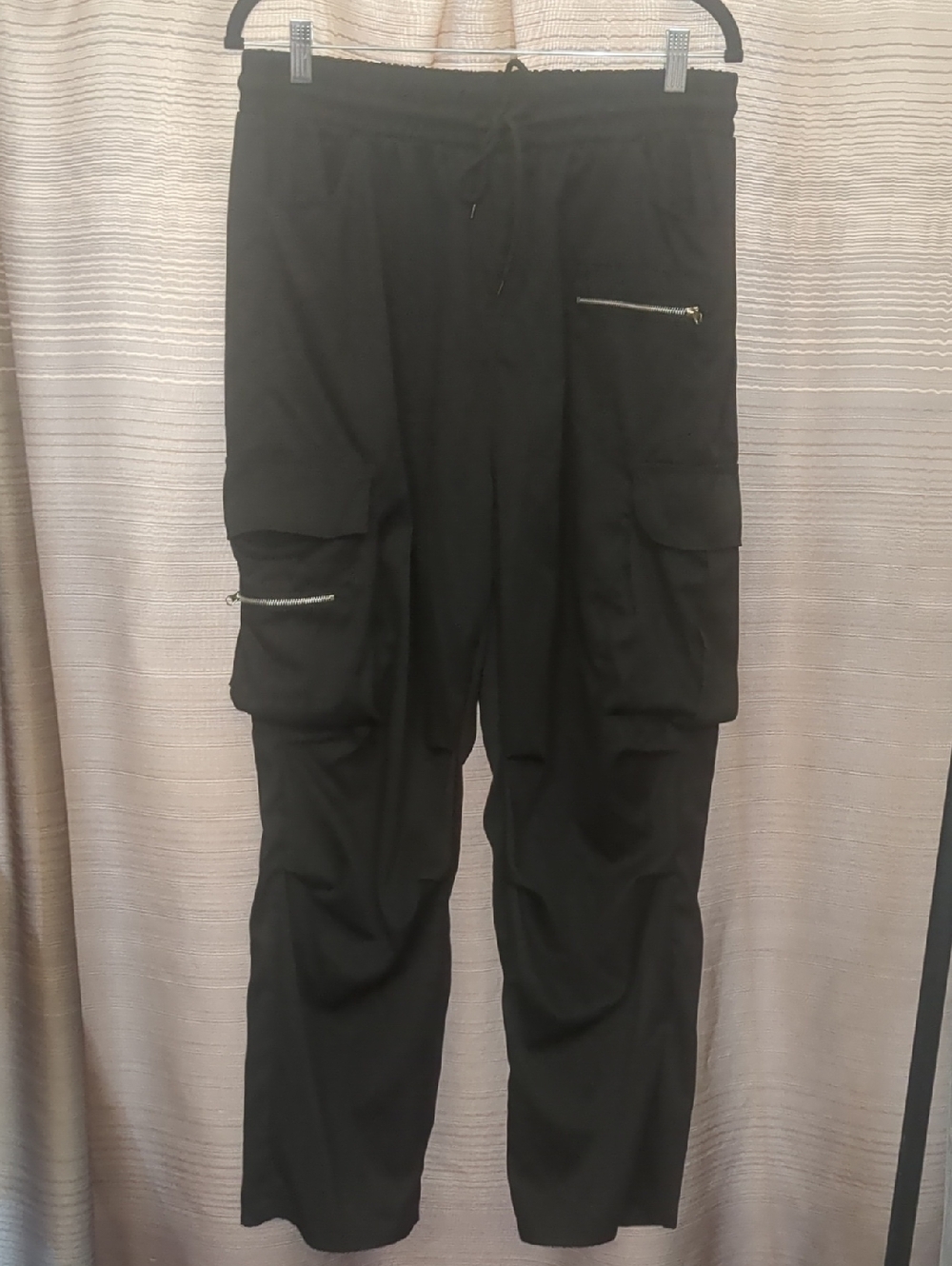 SHEIN Black Men's Cargo Pants with Zip Pockets